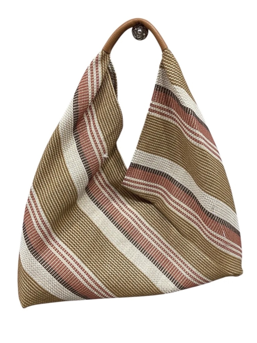 MADE IN ITALY BOHO Striped Tan and Brown Women's Bag